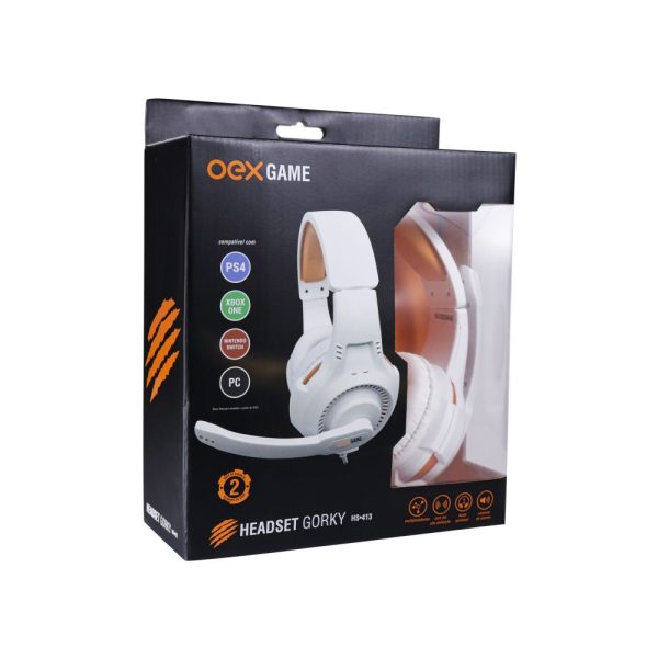 Headset Gamer Multiplataforma- Gorky Hs413 - Ps5, Ps4, Xbox Series X|s, Xbox One, Smartphones e Outras - Branco